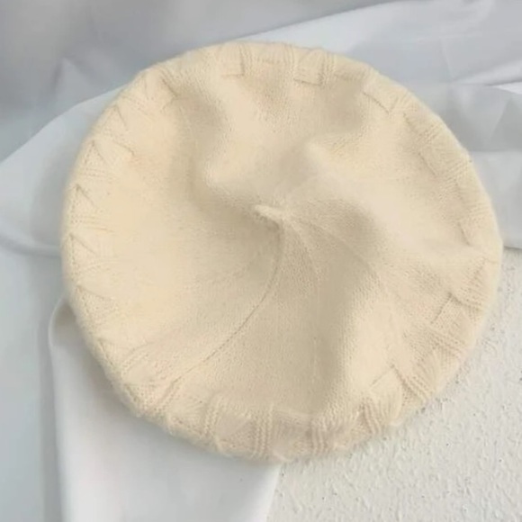 PARISIAN Solid Textured Beret Beige 100% Cotton O/S NWOT - Picture 5 of 7